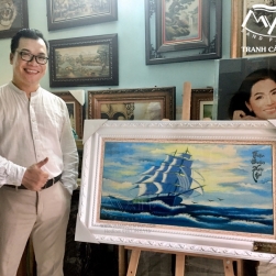 Tác phẩm độc bản - TRANH CÁT THUẬN BUỒM XUÔI GIÓ - Quà tặng đối tác cuối năm